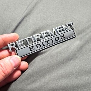 metal Retirement Edition Car Truck SUV Emblem for Fenders, Trunk, Tailgate
